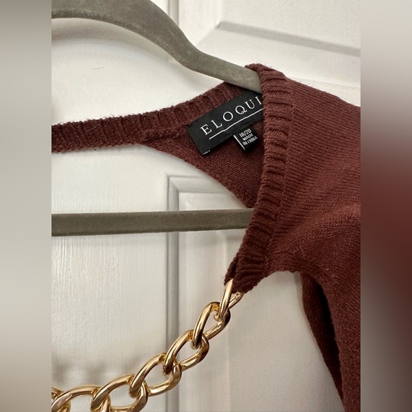 New! Eloquii Chain Detail Shrug Sweater - Picture 4 of 7